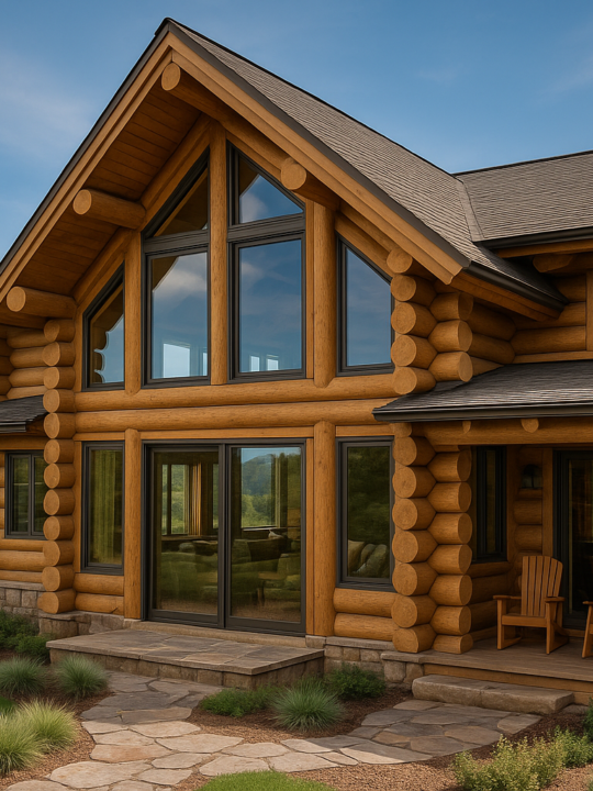 modern log home